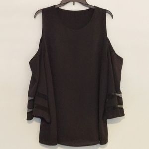 Women's Cold Shoulder with Bell Sleeves Blouse  Size XL